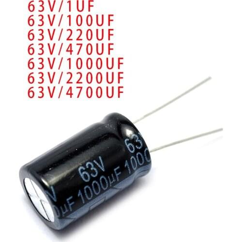 5pcs 6.3v 10v 16v 25v 35v 50v 100v 160v 250v 400v 450v 1 100UF 220UF 470UF 1000 2200UF 4700UF Aluminum electrolytic capacitors