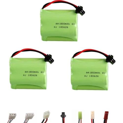 6v 1800mah NiMH Battery For Rc toys Cars Tanks Robots Boats Guns Ni-MH Battery AA 6v 1800mah Batteries Pack For Rc Boat 3PCS