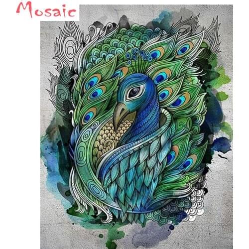 5D diy diamond Painting Peacock diamond embroidery animal square round drills Needlework diamond picture home decor canvas gift