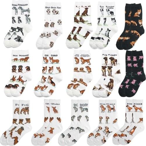 Anewmorn Funny Pig Dog Penguin Kawaii Calcetines Haraujuku Cotton Socks Cute Cartoon Animal Pattern Happy Socks Fashion Women