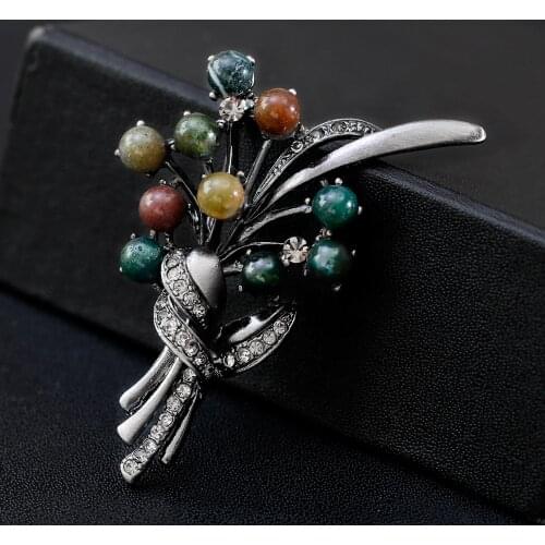 Party Bouquet Brooch Top Grade Fashion Stone Flower Pins for Women Corsage Cardigan Brooches Jewelry Gifts Accessories