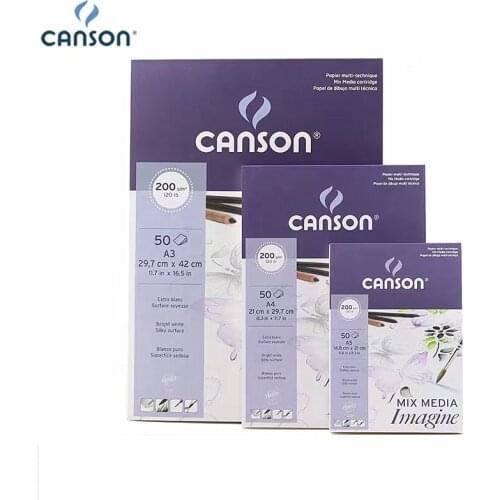 Canson Mix Media Imagine Watercolor Paper Marker Book Color Pencil Painting Sketching 200g 50sheets
