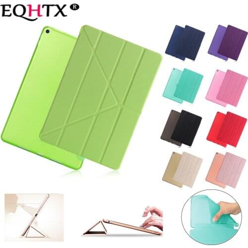 Case For New iPad 9.7" 2017/2018 : A1822 A1823 A1893 A1954, TPU Soft Back PU Leather Smart Cover for iPad 6th 9.7 inch Case