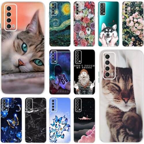 P Smart 2021 Cover For Huawei P smart 2021 Case Cat Coque Bumper Soft Silicon Phone Cases For PSmart 2021 6.67" Protective Funda