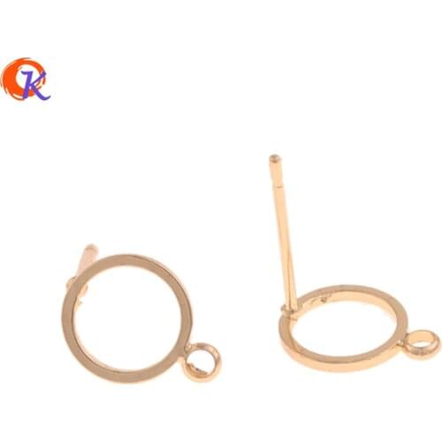 Cordial Design 50Pcs 8*11MM Jewelry Accessories/Earrings Stud/Ring Shape/Genuine Gold Plating/DIY/Hand Made/Jewelry Findings