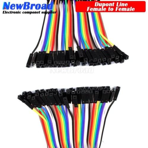 Dupont line 40pcs 10cm 2.54mm 1p-1p Pin Female to Female Color Breadboard Cable Jump Wire Jumper For Arduino