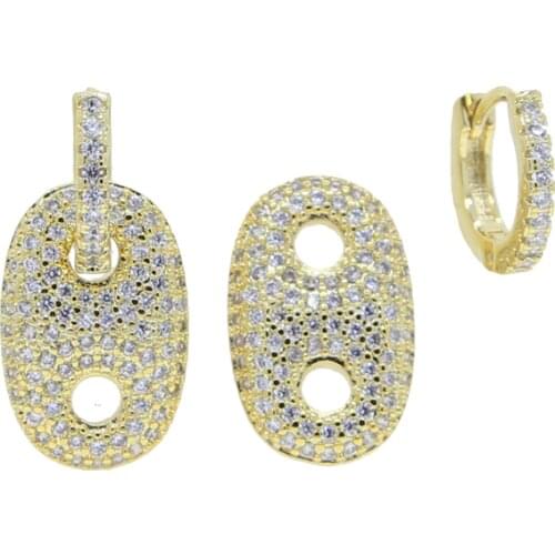 Two Way Used Mini CZ Huggie Hoops Micro Pave 5A Cubic Zirconia Charm Hoop Women Earring