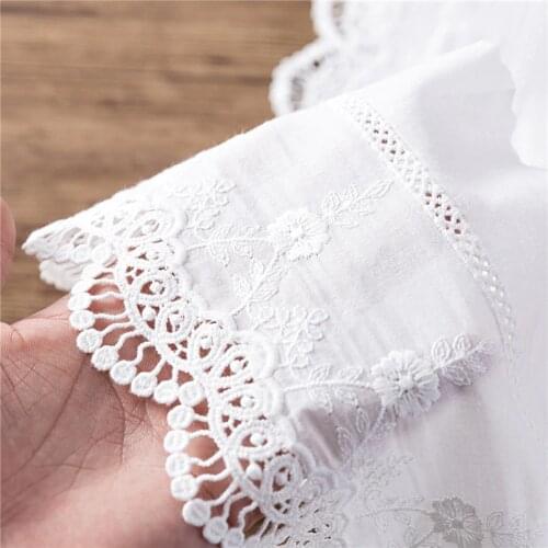 Eco-friendly Off-white 100%Cotton Wave Cutout Embroidery Lace Fabric,Lace Trim DIY Handmade Sew Accessories Width15cm 5Yds/lot