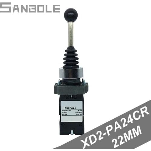 Cross Switch XD2-PA24CR Rocker Four Direction Rotation Automatic Reset 5A/380V Spring Return Wobble Joystick Switch 4P 4NO