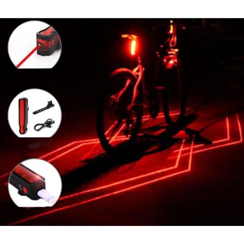 GIYO Bike Light Front Rear Safety Warning Bicycle Light Folding Laser USB Rechargeable Bike Tail Rear Light Waterproof