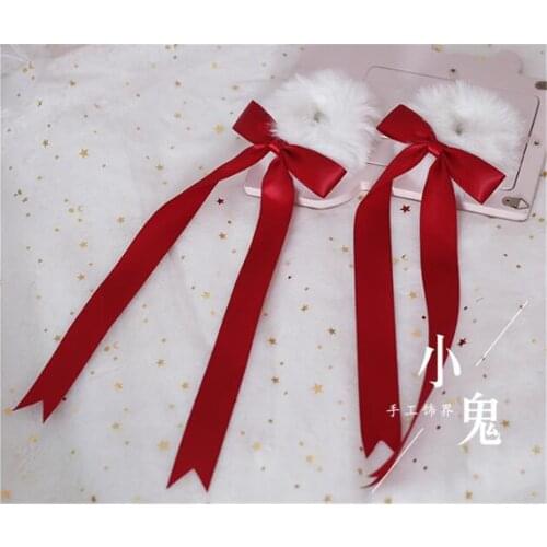 Chinese style Lolita double horsetail headwear Lolita fur ball hair rope hair accessories B567
