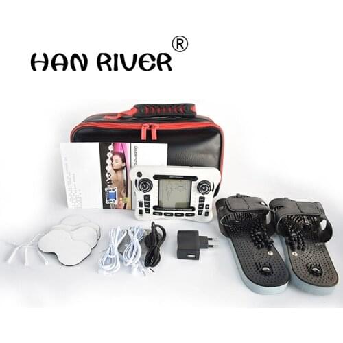 HANRIVER /Dual channel output TENS EMS pain relief/Electrical nerve muscle stimulator/Digital therapy massager/Physiotherapy