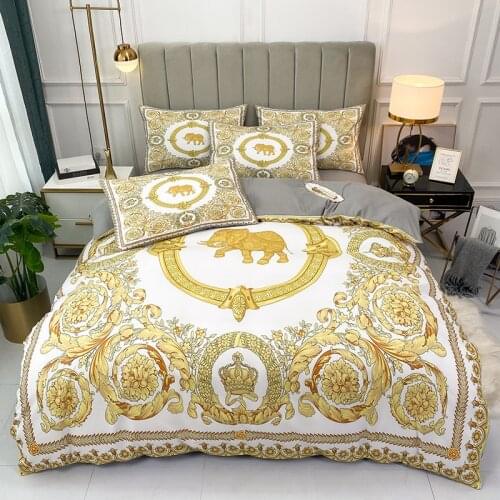 High-end Luxury Design Digital Printing Duvet Cover Pillowcase Flat Sheet Bedding Sets 4-6pcs King Queen Size Home Decor #s