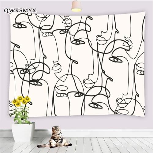 Korean Version Of Hand-Painted Characters Print Tapestry Wall Hanging Balcony Living Room Bedroom Dorm Decor Art Tapestries