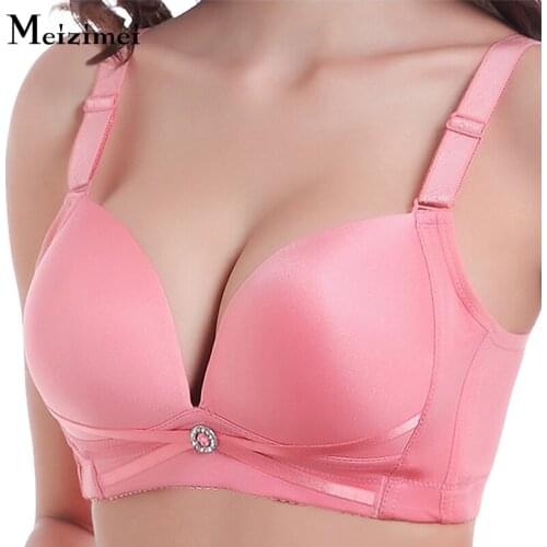 Meizimei women'bra sexy lingerie bh super push up seamless intimates wire free underwear brassiere girl plus big size bralette