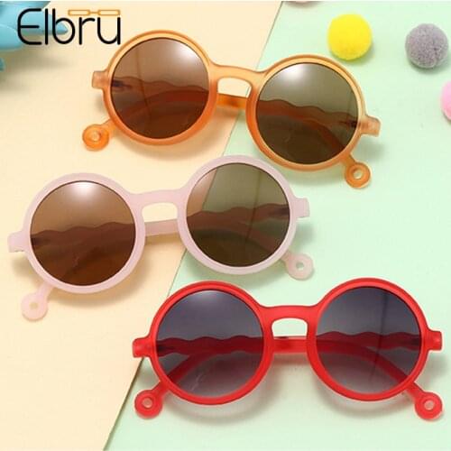 Elbru Fashion Children Sunglasses Girls Boys Ultralight Round Frame Sun Glasses Kids Outdoor Colorful Eyewear UV400 Sunshades