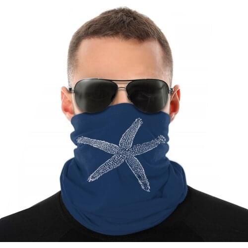 Starfish Navy Blue Scarves Neck Face Mask Men Women Halloween Neck Gaiter Seamless Bandana Windproof Headband Cycling Hiking
