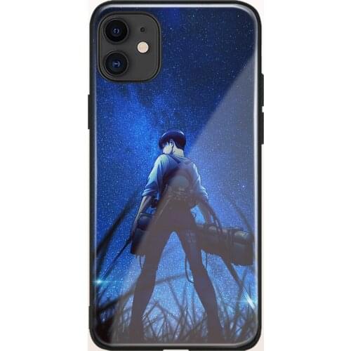 Levi Ackerman Attack on Titan Glass Soft Silicone Phone Case for IPhone SE 6s 7 8 Plus X XR XS 11 12 Mini Pro Max Cover Shell