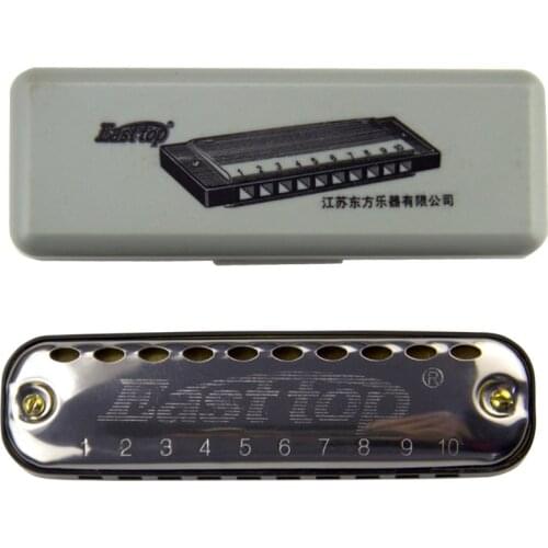 EASTTOP new 10 HOLES ROUND HARMOINCA Copper,Stainless Iron,ABS 100*24*15 mm