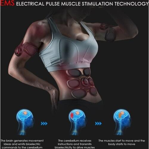 New Smart EMS Arm/Abdominal Stimulator Shaping Patch Sliming ABS Health Care Lose Weight Muscle Training Stimulator Massagem