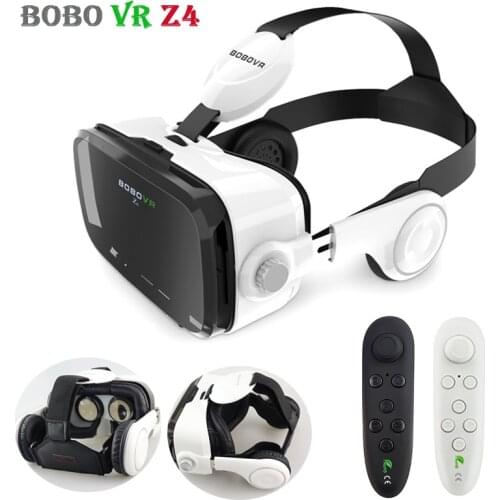 Original BOBO VR Z4 Leather 3D Cardboard Helmet Virtual Reality Goggles VR Glasses Headset Earphone Box 2 for 4-6' SmartPhones