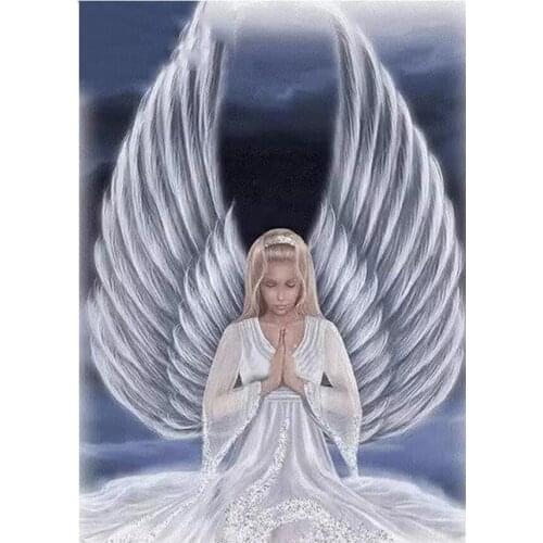 Full Drill 5D DIY Diamond Painting Angel Beautiful Women Faith Mosaic Cross Stitch Rhinestone Decoration Gift Embroidery Photo