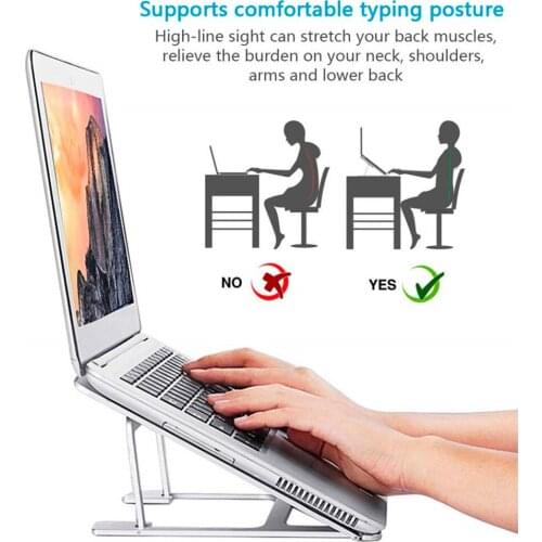 6 Levels Adjustable Laptop Stand Aluminium Portable Notebook Mount Support Base Holder for MacBook Surface Matebook 9-15 inch UM
