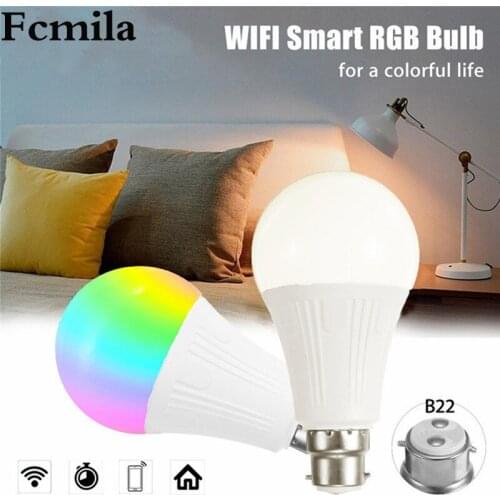 Dimmable E27 B22 E26 LED Lamp RGB WIFI Smart Bulb Bluetooth APP Control 12W IR Remote Control Colore Light Bulb 85-265V For Home