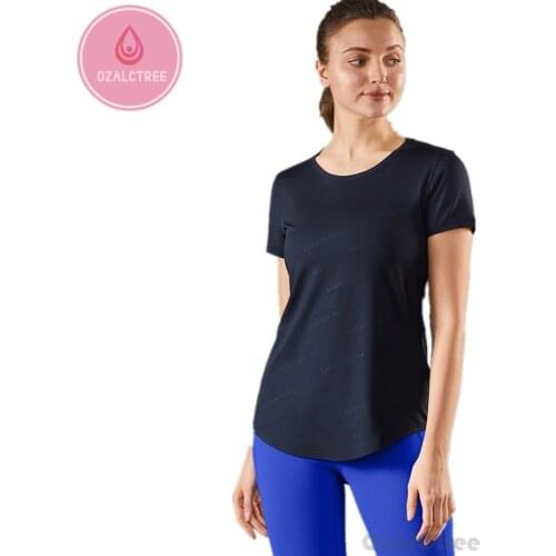 OzalCtree High Quality Polyester Sport T-shirt Gym Workout Plain Round Neck Short Sleeve Raglan Tee Block Casual Loose Tshirt