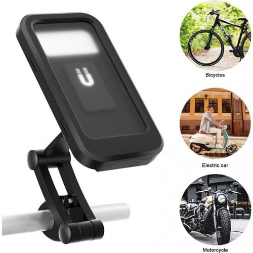 Bicycle Mobile Phone Holder Waterproof Adjustable Bracket Non-Slip Moblie Cell Phone Clip For Bike Sensitive Touch Screen