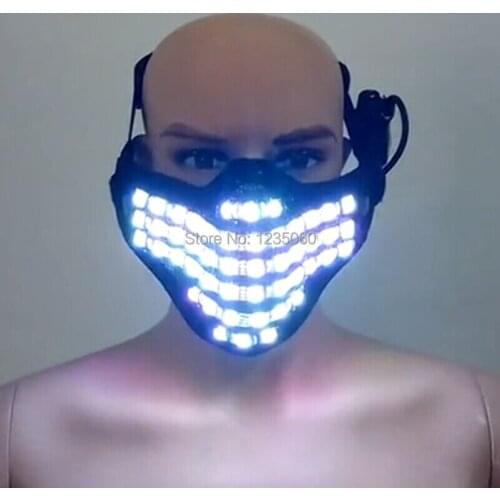 High quality LED luminous mask bar night club DJ performance Role-playing party domino Masquerade Cosplay adult mask
