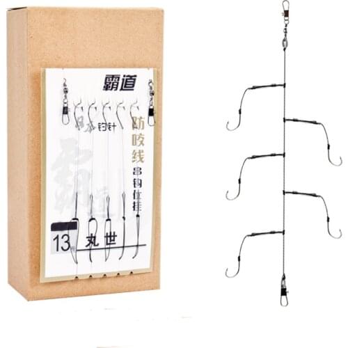 HOT 3 bags /lot fishing hooks japan with snap rolling swivel Anti-bite fishing PE braided line saltwater fish hooks