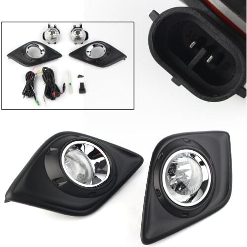 2Pcs Auto Car Front Fog Light Lamps Kits w/ Frame Cable For Toyota Hilux Revo Pickup 2015 2016 2017