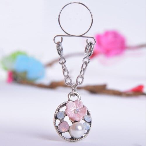 2pcs Flower Dangle Nipple Ring Nipplerings Couples Nipple Clamps Clip