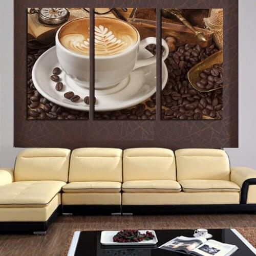 3 Panel Coffee Wall Art Picture Modern Painting Canvas Home Decoration Living Room Canvas Print Canvas Art Unframed