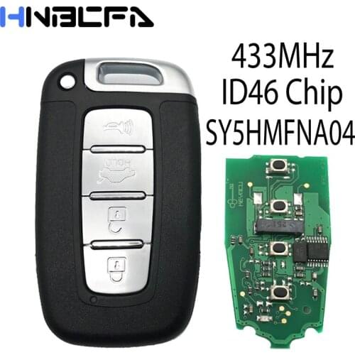 4 button Car Smart Remote Key For Hyundai I30 IX35 Sonata Genesis Equus Veloster 2009-2015 Smart key with 433MHz ID46 chip
