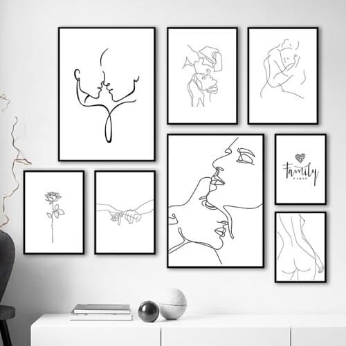 Abstract Minimalist Line Body Figure Canvas Painting Wall Art Picture Modern Poster and Print Home Decor Living Room Design