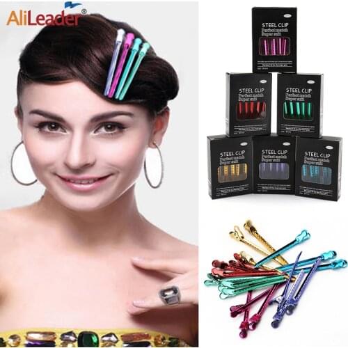 Alileader 12Pcs/Set Popular And Cheap Metal Duck Teeth Bow Hair Clips Hairdressing Strong And Durable Hairpins Styling Tools