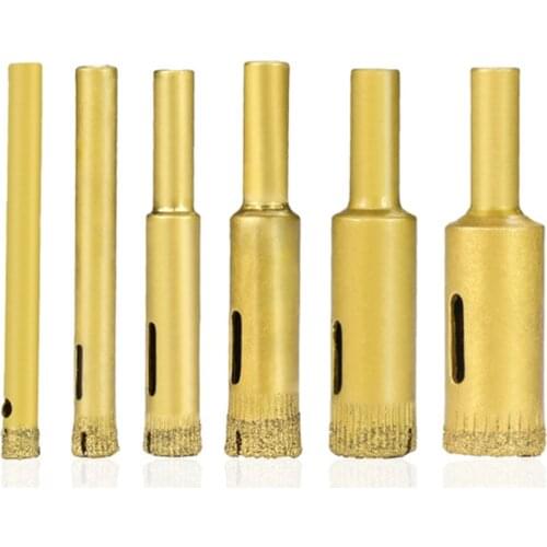 Ti-Coated Diamond Drill Bit 7pcs 5/6/8/10/12/14/16mm for Glass Tile Marble Granite Hole Core Cutter Drill Bit