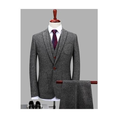 Blazers Pants Vest conjuntos de 3 piezas/moda para hombre casual boutique negocios para padrinos de boda traje chaqueta abrigo p