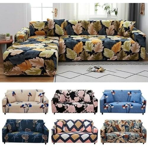 L Shape Corner Sofa Cover Elastic Protector Slipcover for Living Room Printed Cover for Sofa Slipcovers Stretch 1/2/3/4 Seater