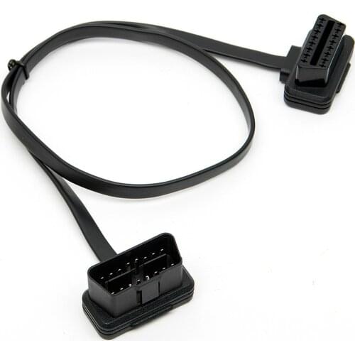 OBD TOOL Flat+Thin As Noodle 60cm OBD 2 OBDII OBD2 16Pin Male to Female ELM327 Diagnostic Extension Cable Connector