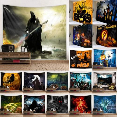Gothic Halloween Pumpkin Wall Tapestry Skull Cover Home Decoration Witchcraft Supplies Holiday Gift