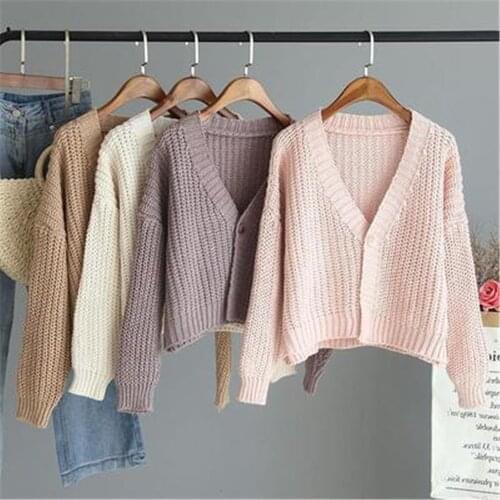 2020 Knitting Cardigan Women Coat Women Casual Fashion Knitting V-Neck Tops Long Sleeve Warm Lazy Wind Sweater Knitting Coat Top