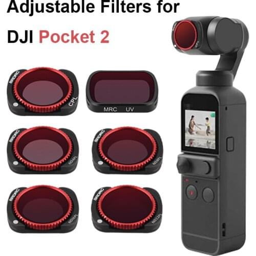 Filter Kit for DJI Pocket 2 Handheld Gimbal Camera Lens Accessories Adjustable ND CPL Filters NDPL ND4-PL ND8-PL ND16-PL ND32-PL