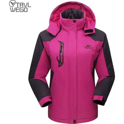 TRVLWEGO Camping Hiking Jacket Men Winter Outdoor Sports Women Climbing Trekking Windbreaker Fishing Waterproof Warm Coats