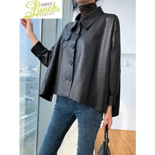 Korean Womens Real Jacket Style Sheepskin Coat Vintage Plus Size Short Leather Coats and Jackets Cuero Genuino KJ5508