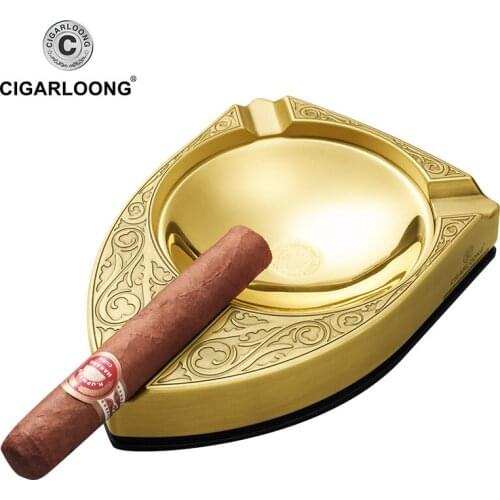 CIGARLOONG metal large diameter smoke trough cigar ashtray CC-CE0002