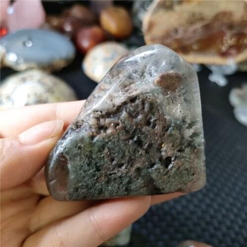 Mini Natural Ghost Crystal Convex Phantom Quartz Diy Garden Quartz Stones Specimen Healing Charm