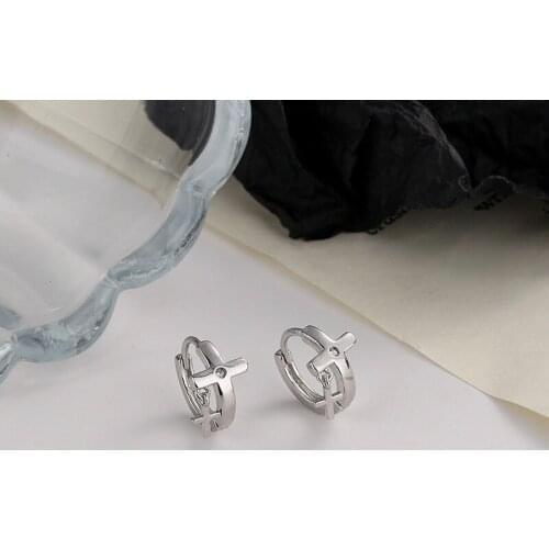 Fashion Jewelry 1 PC Cross Earrings Popular Design Silvery Plating Hot Selling Women Earrings For Girl Fine Accessories